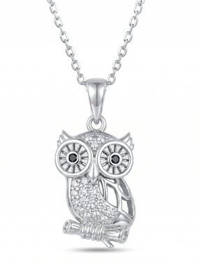 Owl Necklace - 925 Sterling Silver Charmed Aroma Fall Nature 2020